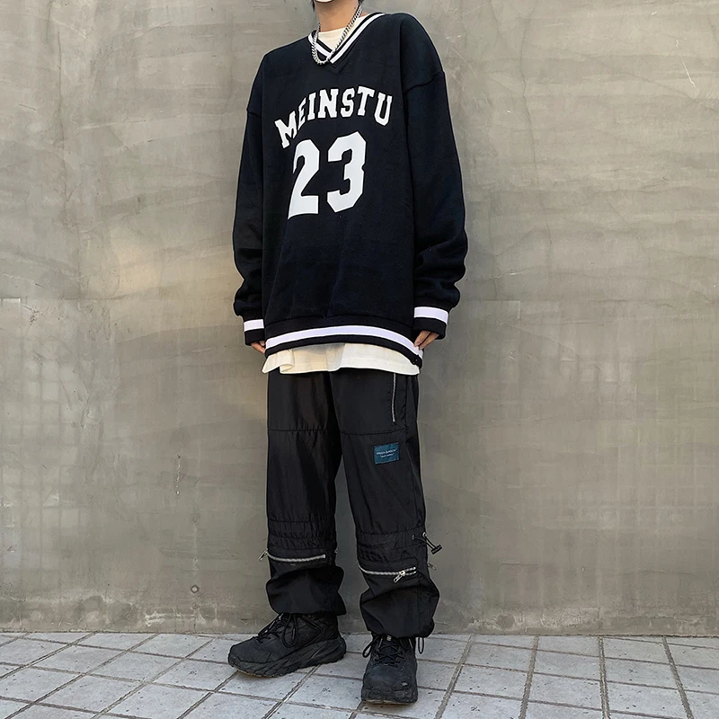 Свитшот с V-образным вырезом и надписью для мужчин женщин винтажная спортивная