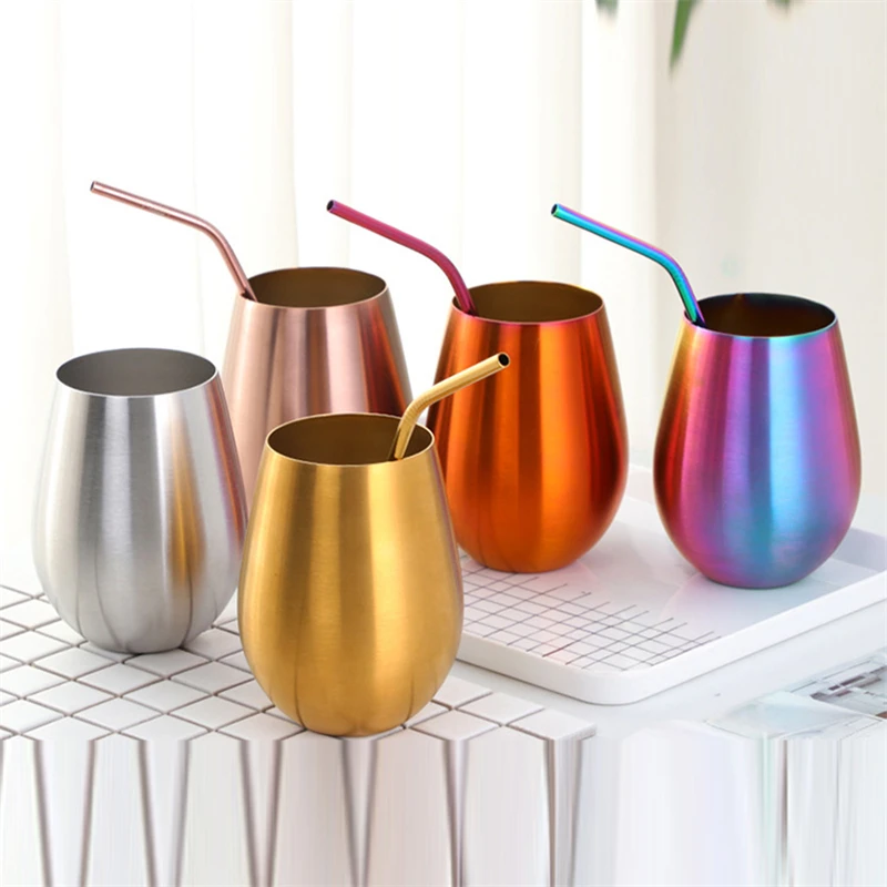 

500ml Stainless Steel Beer Mugs Gold Wine Tumbler Cups For Cocktail Coffe Cup Metal Drinking Mug For Bar Drinkware Coffee Mug