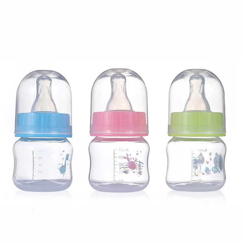 

50ML Mini Baby Bottle Portable Feeding Bottles for Newborn Baby Safe Newborn Kids Nursing Care Feeder Fruit Juice Milk Bottles