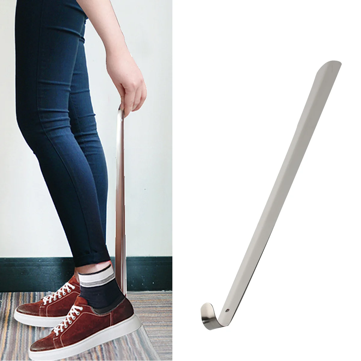 

Shoe Horn Metal Shoehorn Handle Helper Spoon Handheld Steel Boots Wearing Horns Men Seniors Handled Stainless Kids Stick Boot