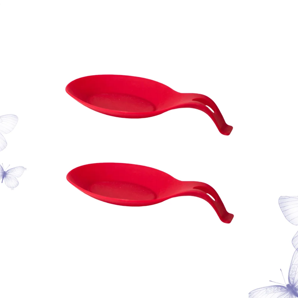 

2pcs Kitchen Supplies Spoon Storage Rack Silicon Utensil Holder Kitchen Utensil Pad Heat Resistant Spoon Rest
