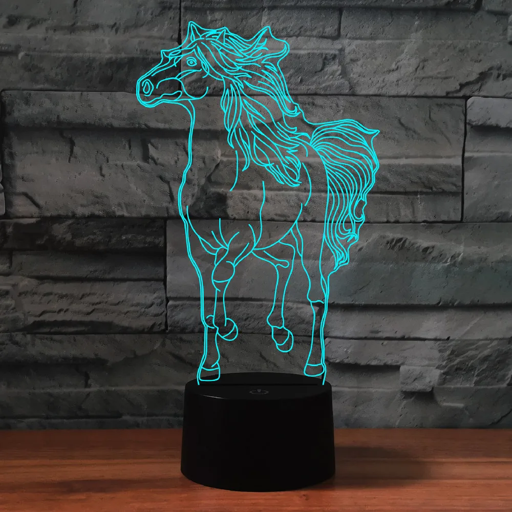 Ночник Nighdn Horse 3D иллюзия светодиодный ночник для детской спальни украшение