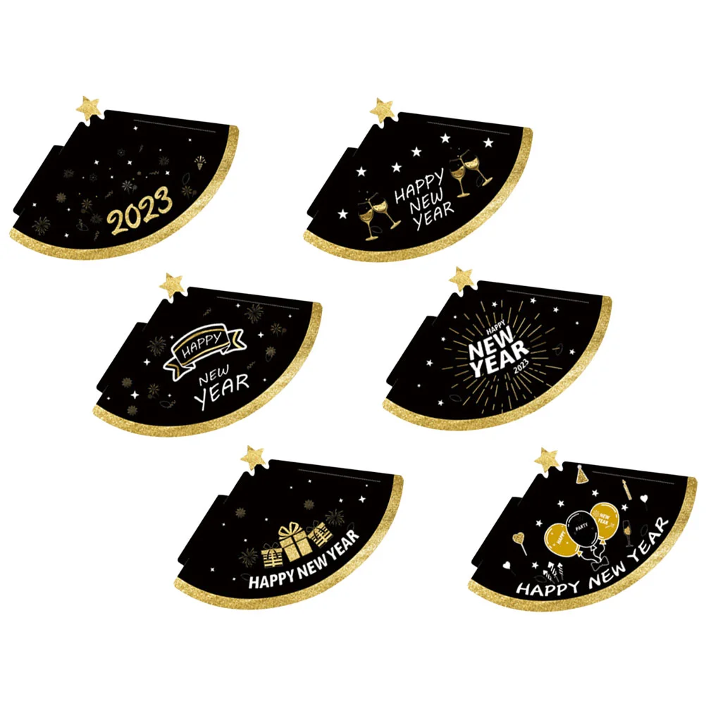 

New Year Party Hats Eve Cone Paper Supplies Happy Years Booth Christmas Decorations Black Props Headband Photo Tiara Cap Favors