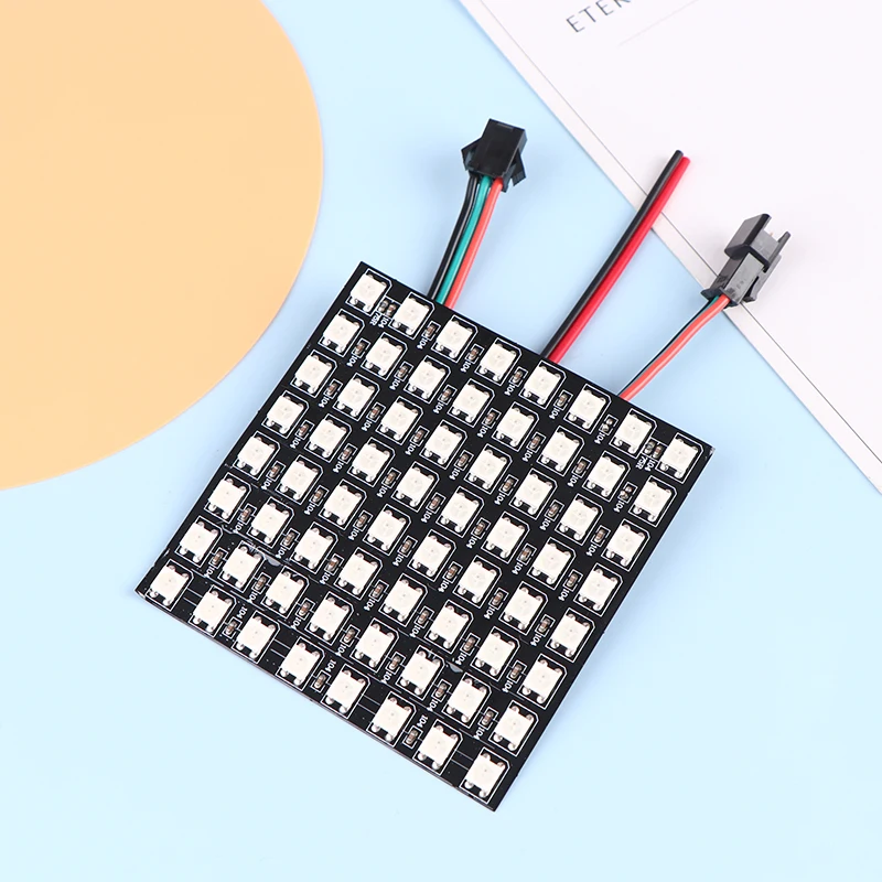 1Pc WS2812 светодиодный 5050 RGB 8x8 64 Bit Matrix Module Screen Digital Flexible индивидуально Адресуемая