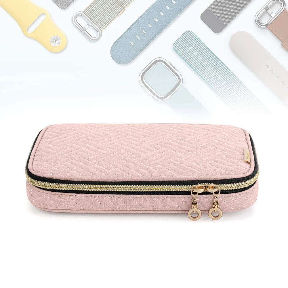 

Durable Watchband Storage Box Bracelet Holder Bag Watch Band Organizer Pouch Accessories for Apple Watch Straps Blue Pink Black
