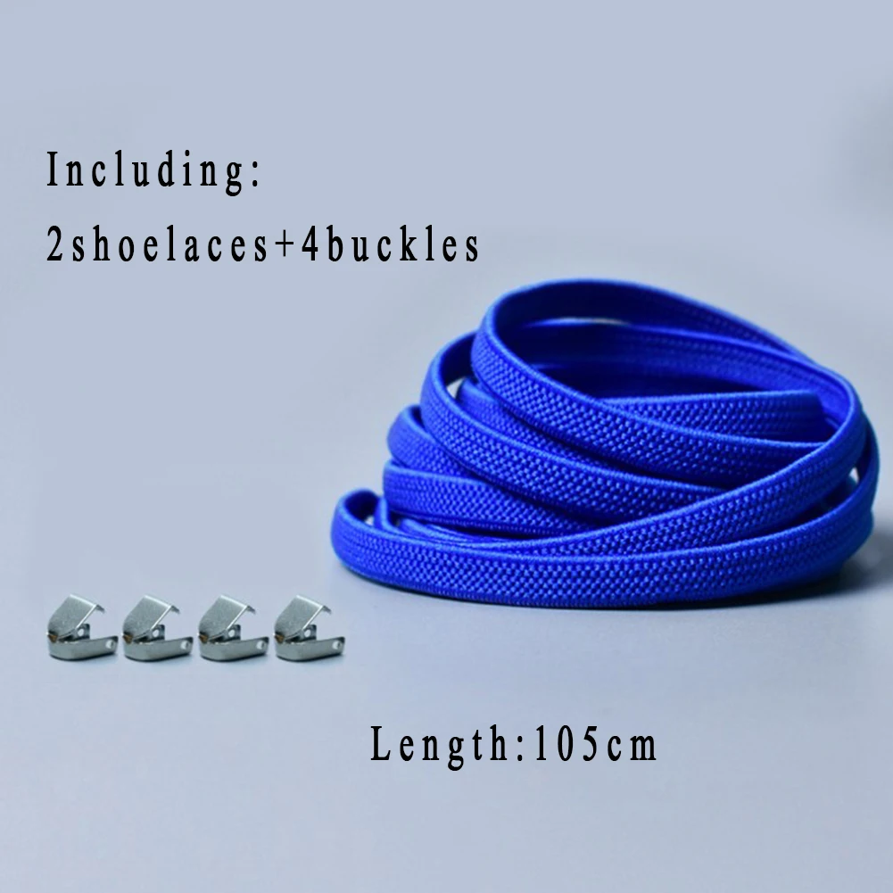 Elastic Flat Shoelaces No Tie Shoelaces Outdoor Leisure Sneakers Quick Safety Flat Shoe Lace Kids Adult Unisex Lazy Laces