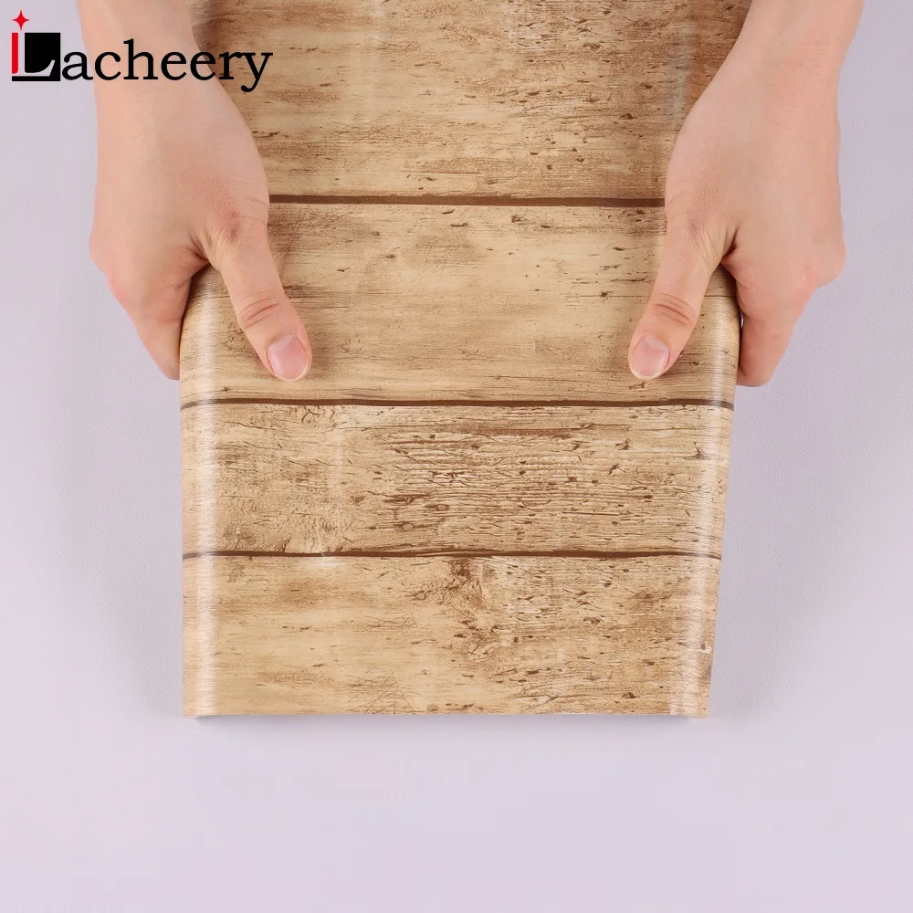 

3D Wood Grain Wallpaper for Kitchen Cabinet Desktop Living Room Doors Wall Decor Sticker Furniture Renovation PVC Adhesive Films