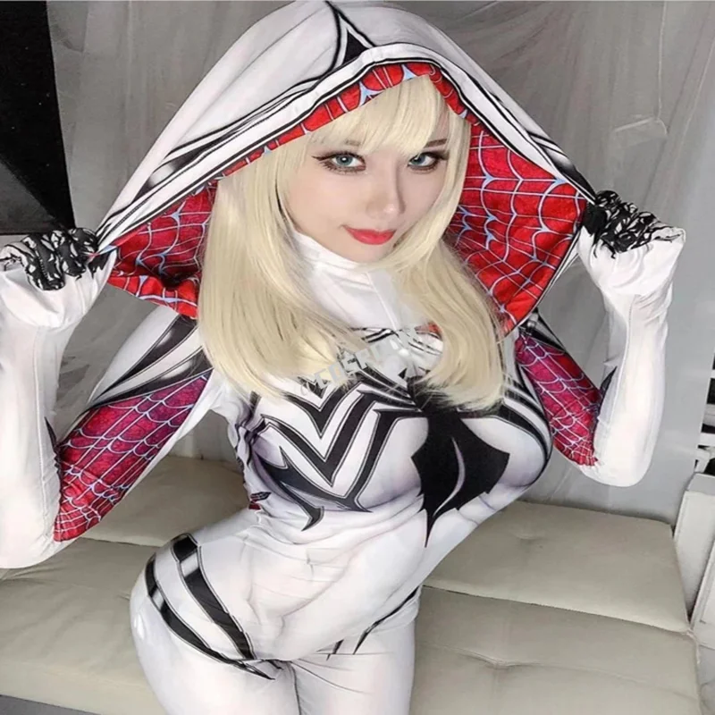 Новинка 202 Gwen Stacy Anti-Gwenom костюм супергероя зентай для косплея на Хэллоуин боди