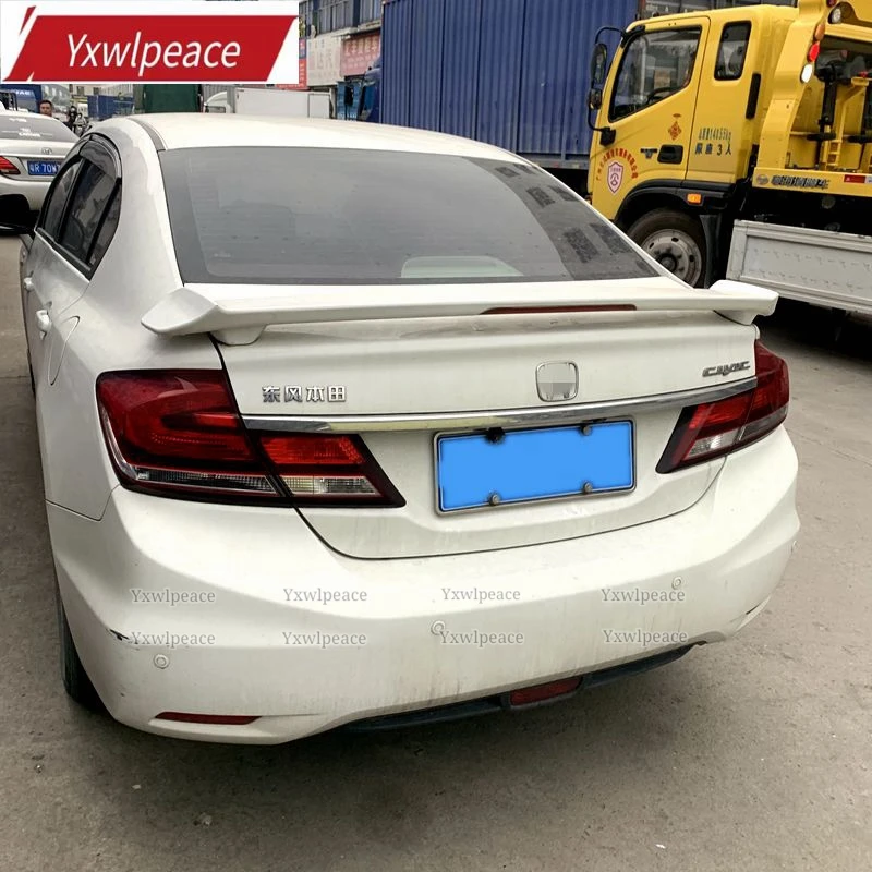 

For Honda Civic Spoiler 2012 2013 2014 High Quality ABS Material Car Tail Wing Decorative Primer Colored Rear Trunk Spoiler