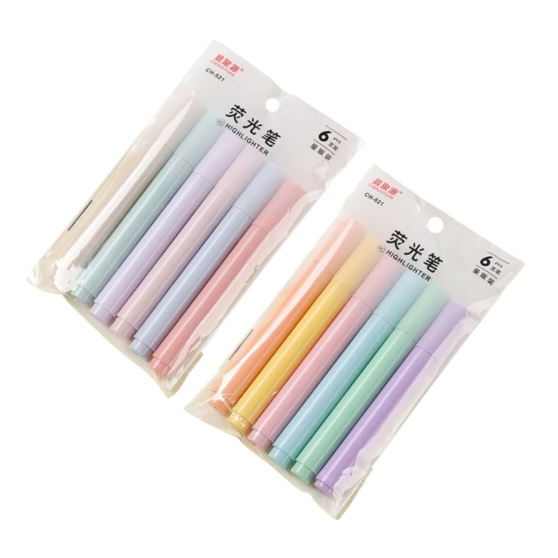 

U75A Highlighters Mild Assorted Colours Highlighters Pens Lovely Pastel Highlighter with Tip No Bleed Dry Fast Durable
