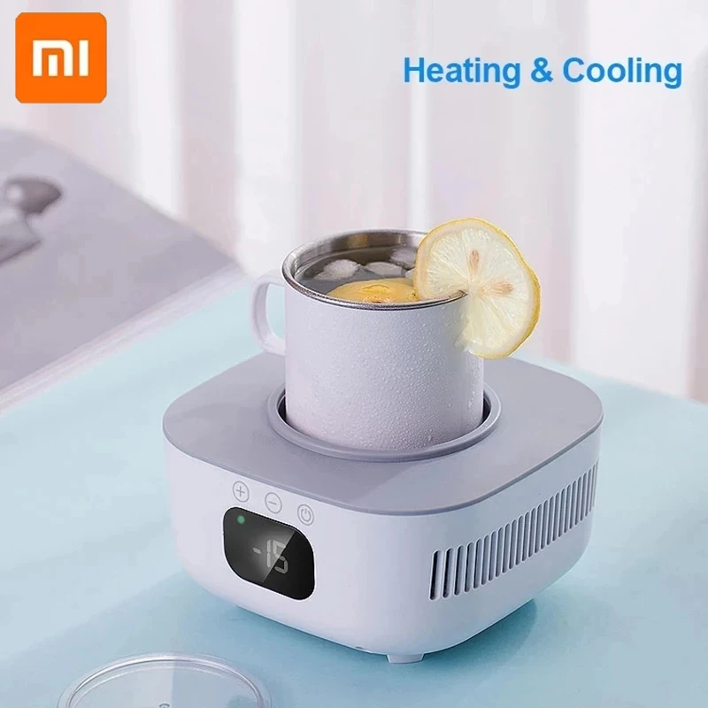 Xiaomi 2 in 1 Cup Heater Cooler Cup Beer Bottle Can Drinks Cooling Mug Beverage Cooler Coaster Samrt Thermostatic Cup 220V