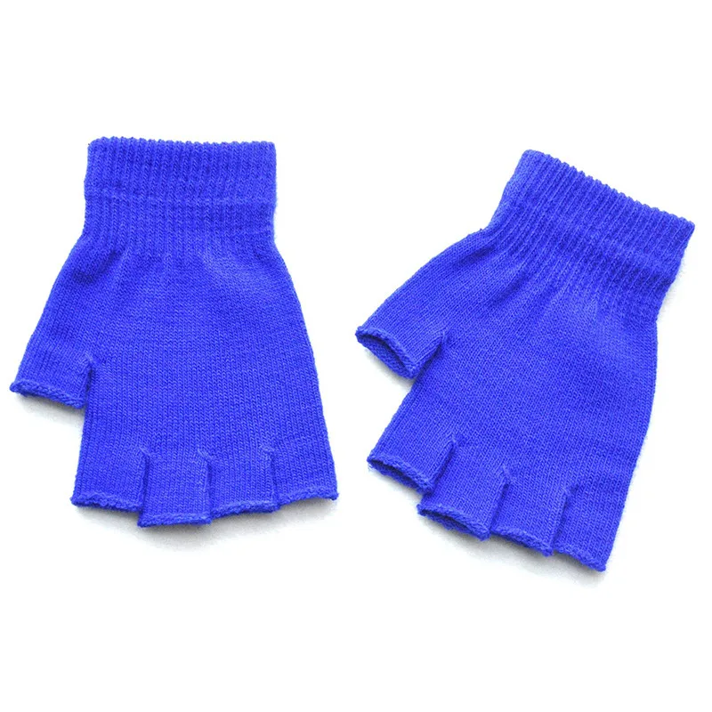 

New Children'S Winter Gloves Cold Warm Acrylic Fingerless Gloves Solid Color New 2022