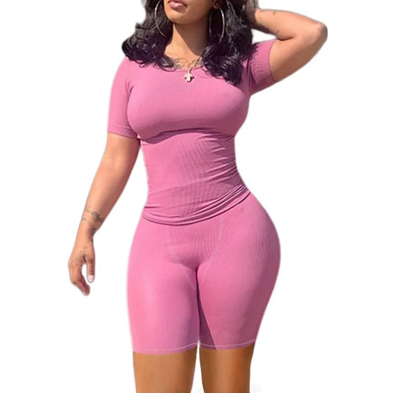 Женская повседневная вязаная короткая футболка из полиэстера с круглым вырезом