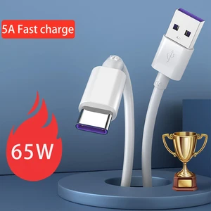 65W 5A Fast Charging Cable USB to Type C For Huawei Xiaomi OPPO Samsung Android Mobile Phone Accesso in India