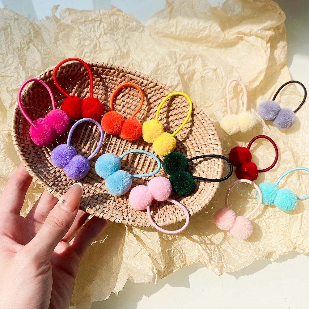 

2 шт./партия, однотонные двойные резинки для волос, 1,4 дюйма