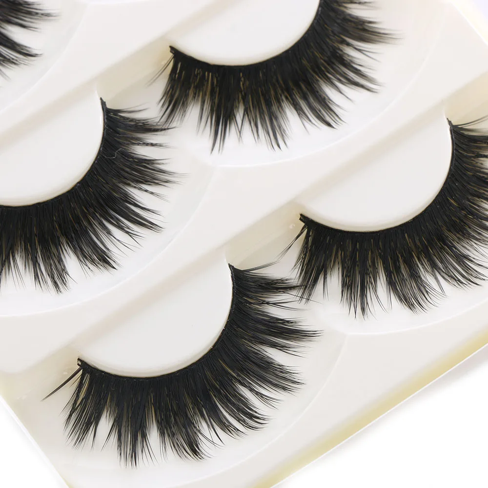 

5 Pairs Of Women Makeup Thick False Eyelashes Nautral Eye Lashes Cross Long Black Handmade Eyelash Extension Makeup Beauty Tools