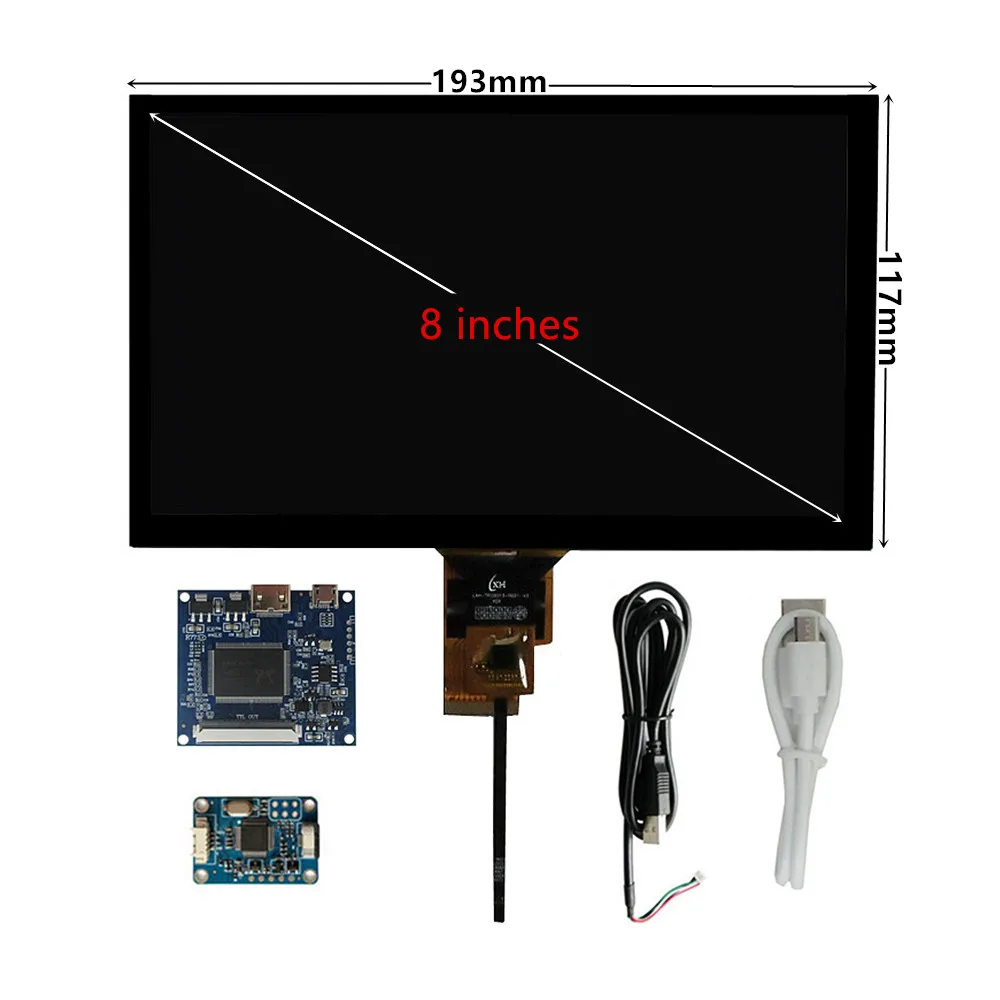 Фото 8-дюймовый ЖК-экран 1024*600 HDMI/VGA, плата управления драйвером, дигитайзер, сенсорный экран Raspberry Pi, дополнительный монитор компьютера №2