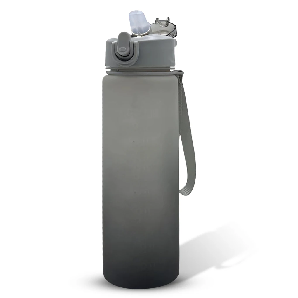 

1L Large Capacity Water Bottle With Bounce Cover Time Scale Reminder Frosted Leakproof Cup For Outdoor Sports Fitness