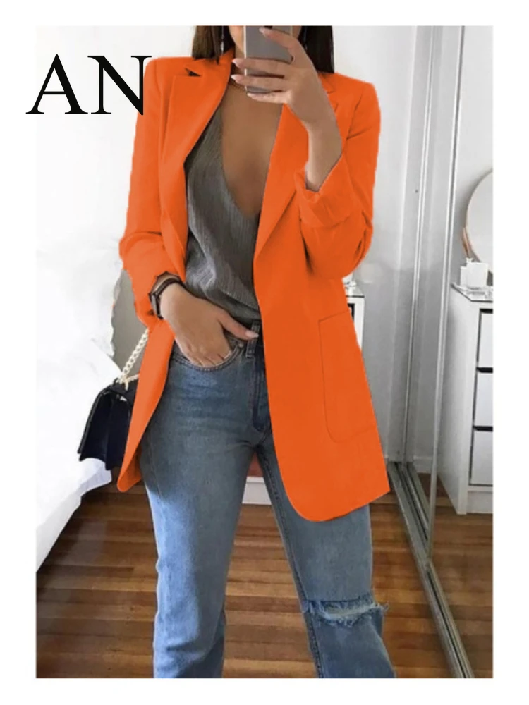 Офисный кардиган с лацканами для женщин офисный пиджак повседневный офисная