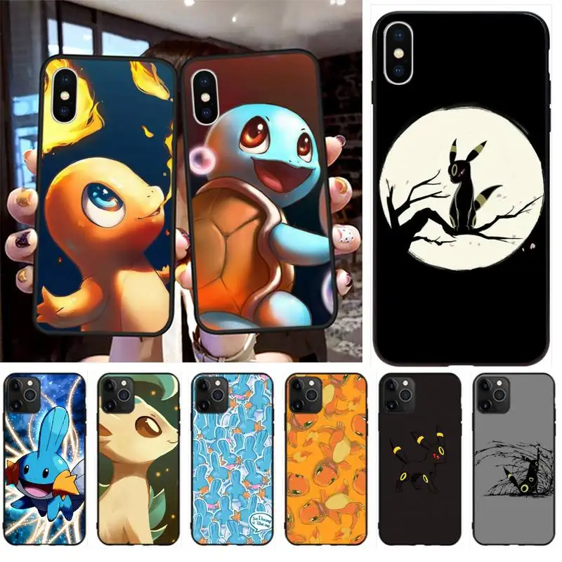 Charmander Mudkip Leafeon Umbreon Pokemon Phone Case For iphone 13 12 11 Pro Max Mini XS Max 8 7 Plus X SE 2020 XR Cover