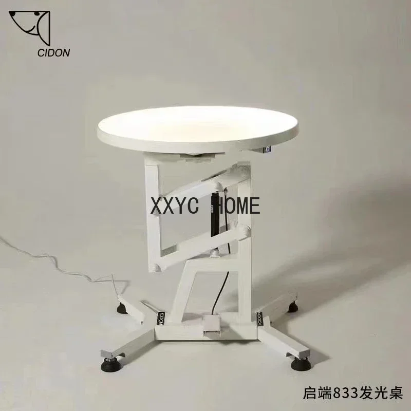 Домашний Электрический подъемный светящийся стол Овальный Настольный для