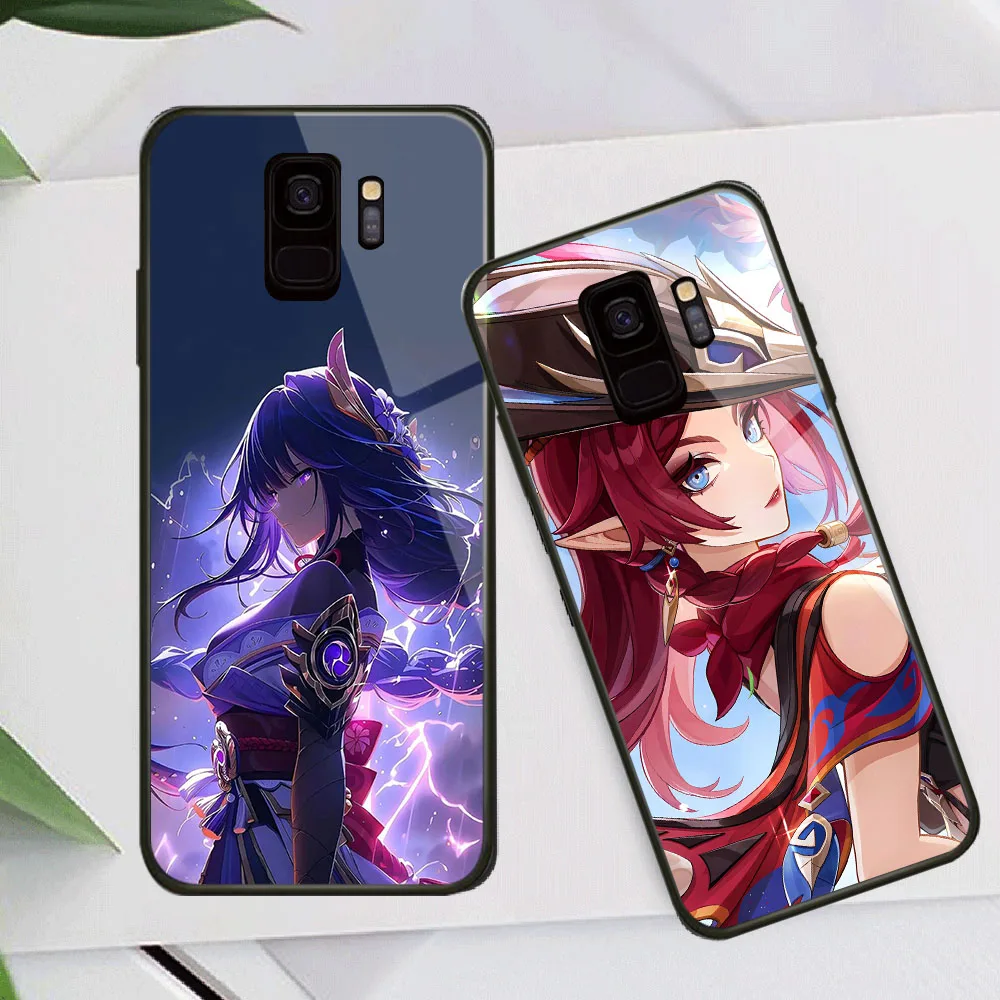 BR-20 Genshin HD чехол для телефона из закаленного стекла Samsung S7 Edge S8 S9 S10 S10E A80 M80S Note 8 9 Lite