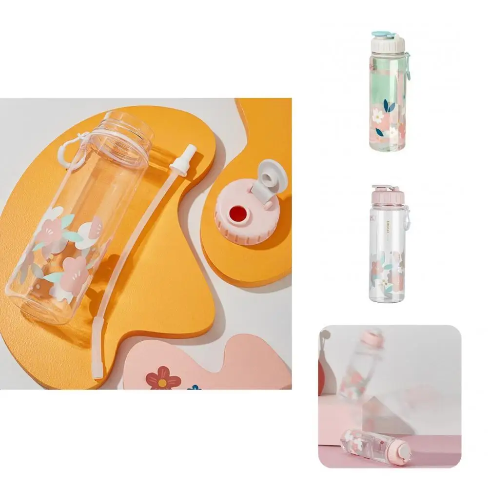 

400ml/500ml Straw Bottle Great Decorative Travel Tea Cup Water Bottle No Odor with Portable Rope Straw Cup