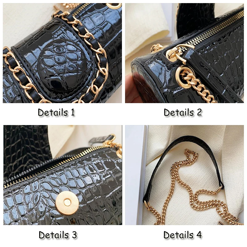 Small Chain Barrel Shaped PU Leather Bags for Women 2023 Fashion New Women's Luxury Designer Handbag Shoulder Crossbody Bags