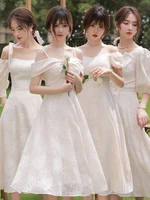 champagne bridesmaid evening gowns and sisterhood gowns are generally available womens niche simple atmosphere