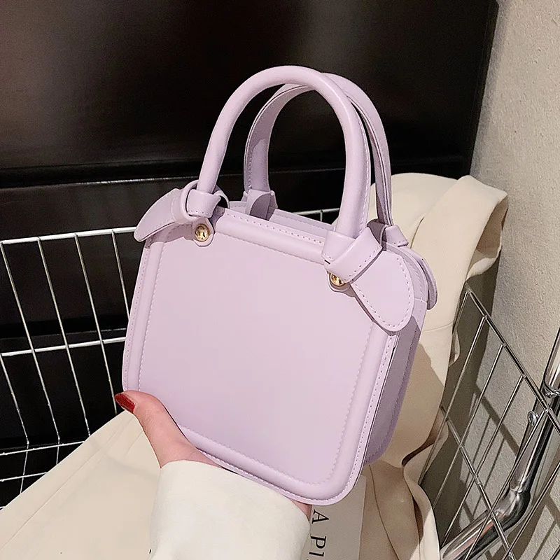 

Mini Leather Simple Crossbody Bag with Short Handle 2022 Women's Designer Office Handbag Luxury Shoulder Side Bag Kawaii Totes
