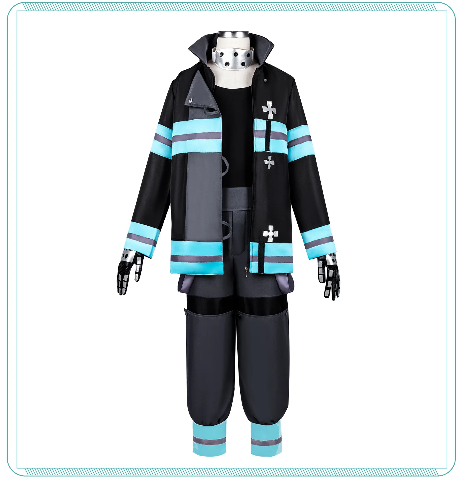 Фото Аниме Манга Fire Force Maki Oze Косплей Униформа Набор Shinra Kusakabe Маска перчатки Костюм Хэллоуин Вечеринка для Женщин Мужчин Вечеринка №5