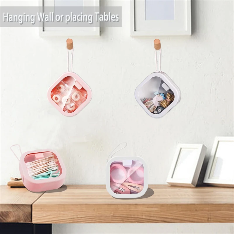 

New Jewelry Box Portable Travel Portable Push Box Hair Accessories Cosmetics Storage Box Multifunctional Desktop Organizing Box