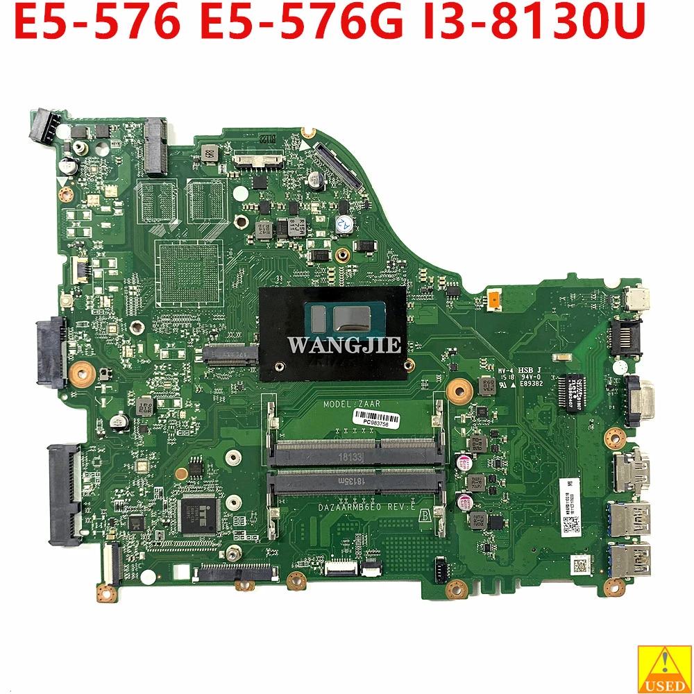 Используется для Acer Aspire E5-576 E5-576G, материнская плата для ноутбука I3-8130U CPU ZAAR DAZAARMB6E0 NBGRX11001, материнская плата 100% рабочий Используется для Acer Aspire E5-576 E5-576G, материнская плата для ноутбука I3-8130U CPU ZAAR DAZAARMB6E0 NBGRX11001, материнская плата 100% рабочий