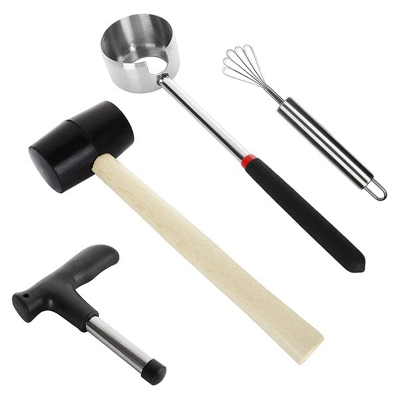 

4 шт., набор инструментов для молодого кокоса из нержавеющей стали