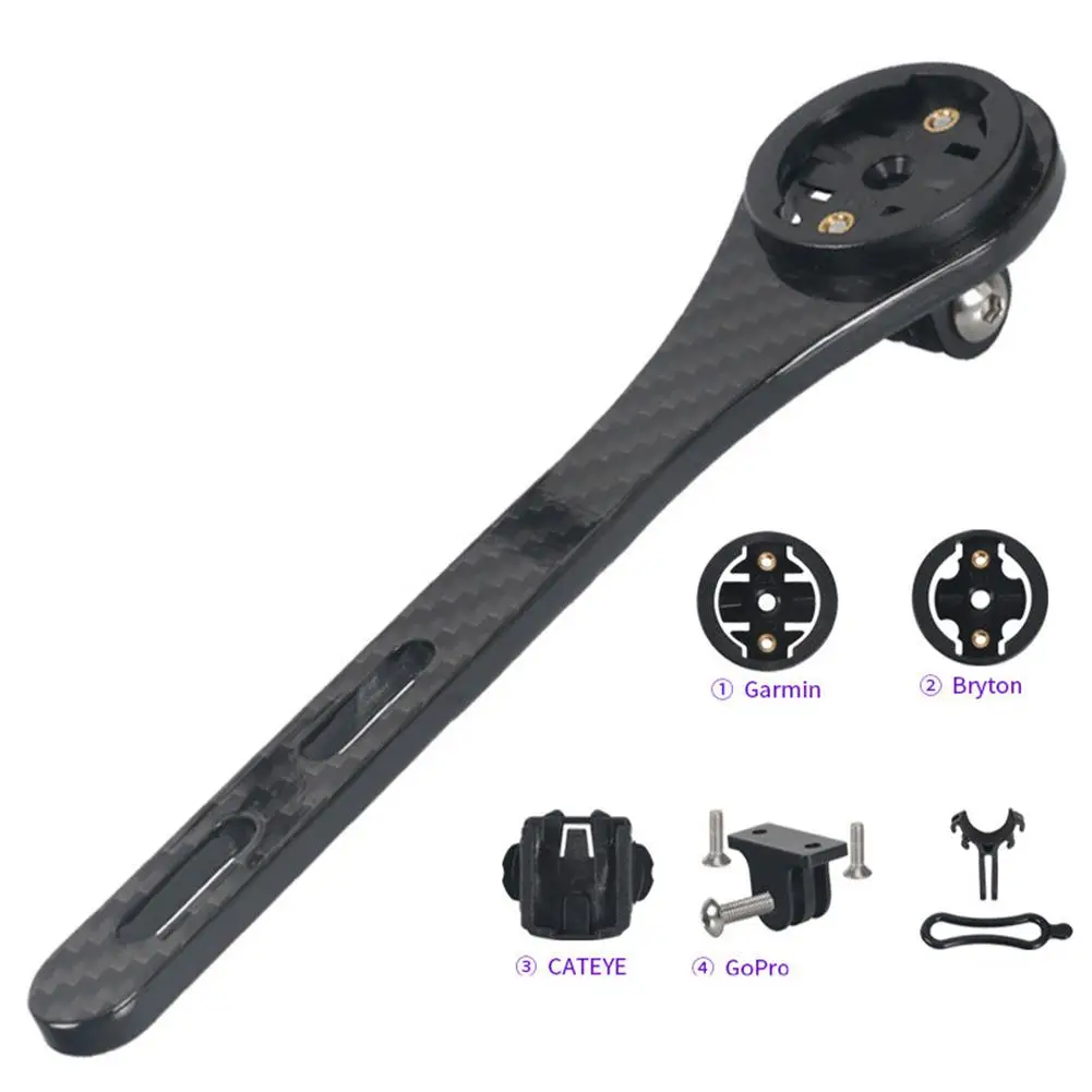 

Удлинительное крепление для компьютера горного велосипеда из углеродного волокна 3-в-1, совместимое с Garmin Cateye Bryton