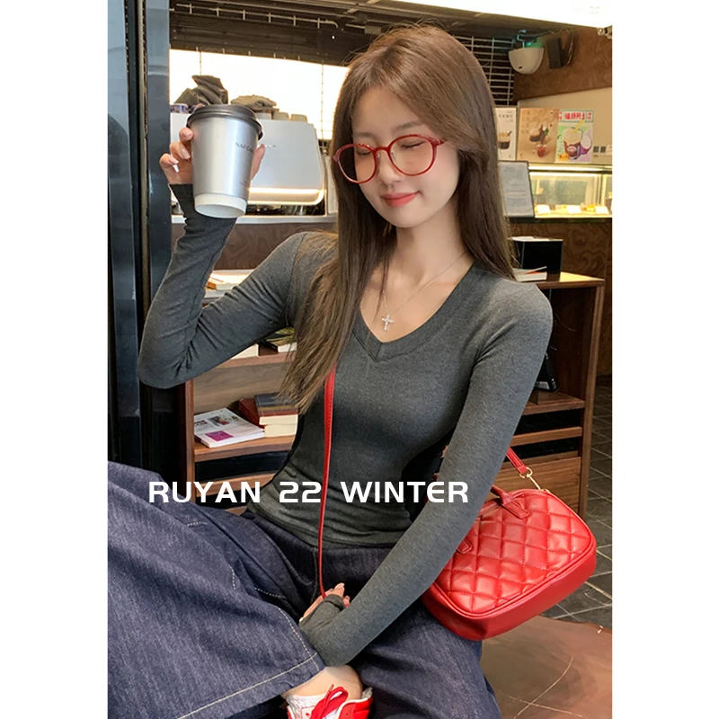 Plus Size Ruyan ~ Привлекательная осенняя женская одежда 2024 новый контрастный цвет