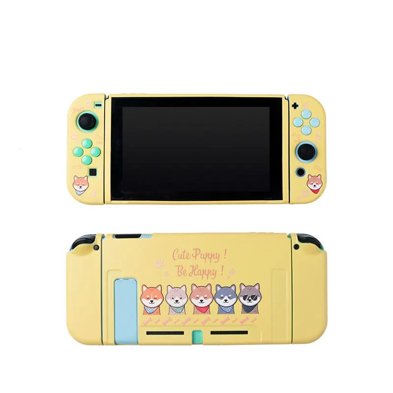 

2022 Minithink For Nintend Switch Case Cute Cartoon Full Cover Split Shell Joy-Con Controller Hard TPU Protector NS Accessories