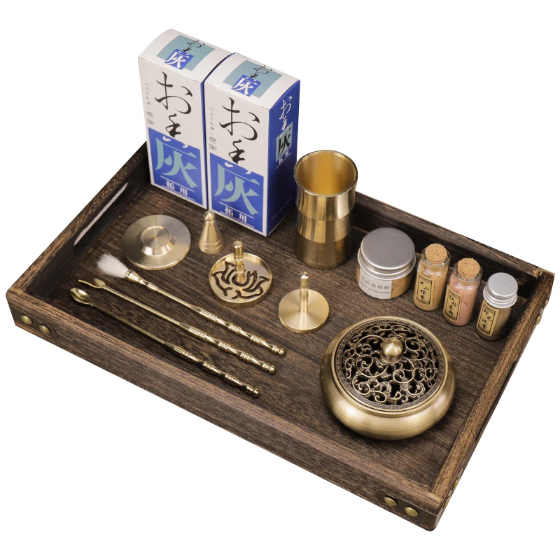 

Pure Copper Incense Burner Portable DIY Zen Incense Burner Seal Incense Ceramic Set Hand Fragrance Powder Making Incense Burner