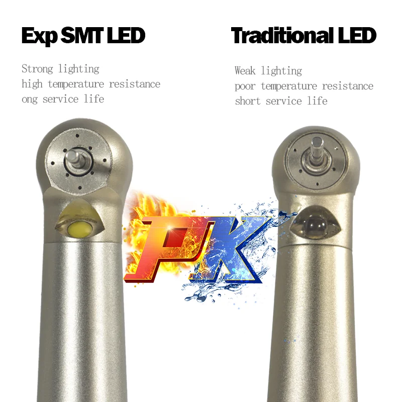 Exp Dental LED E-generator High Speed Handpiece Air Turbine Standard Head B2/M4 Ceramic Rotor kit Four Water Spray Dentist Toos