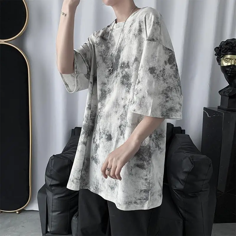 

2023 Summer Men Clothing Japanese Harajuku Oversized T-shirt Streetwear Vintage Clothes Short Sleeve Tee Hip Hop O-neck Tops