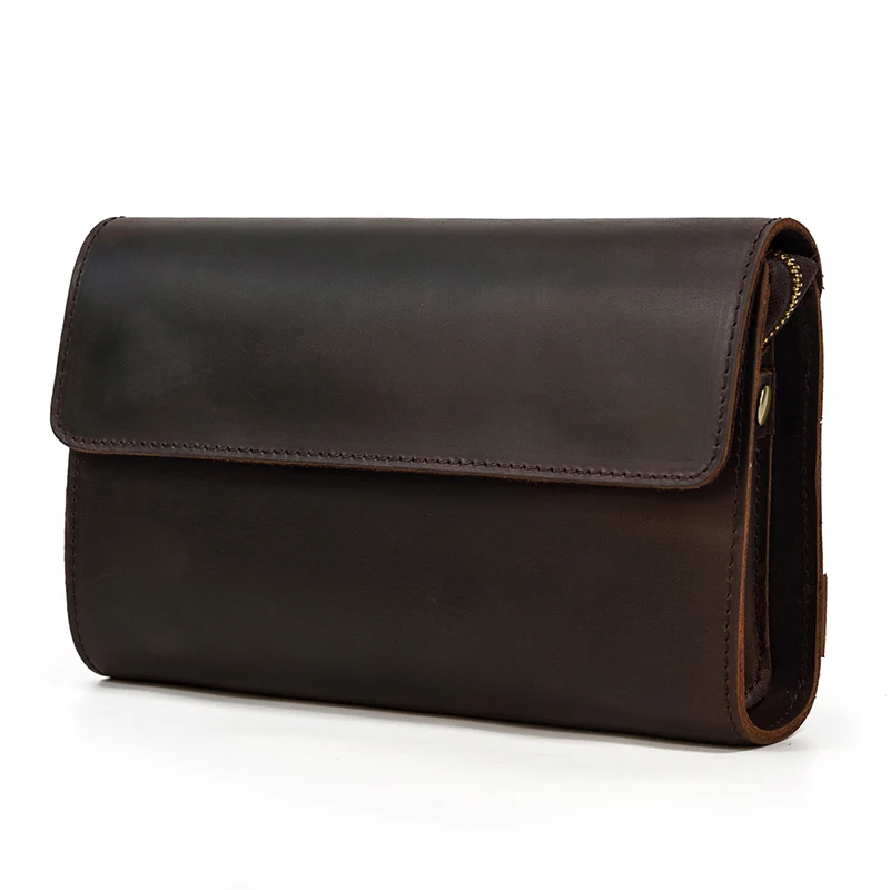 

New Leather Wallet Holder Hasp Wallet Clutch Card Long Vintage Cowskin Genuine Wallets Clutch Men's Brand Men Fashion Male