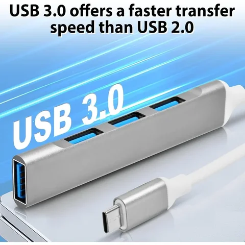 USB 3.0 HUB OTG 4-портовый концентратор USB C Разветвитель Высокоскоростная передача 4в1 Расширители Мультиразветвитель Адаптер для ПК Mac Ноутбук Настольный компьютер