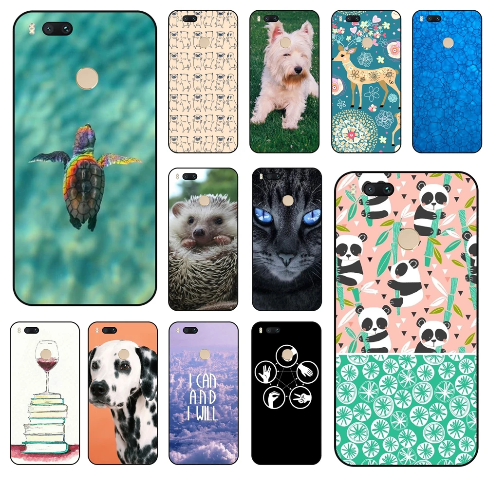 Чехол для Xiaomi Mi A1 Go Cheap Dogs Черный Роскошный Премиум красивый чехол 3D