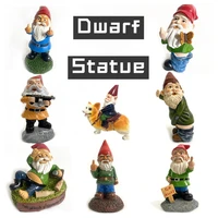 garden dwarf statue gnome resin creative model sculpture funny cute miniature fairy tale toy figurine holiday gifts decor crafts