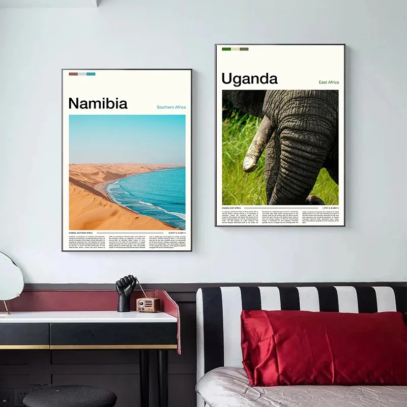 Южная Африка Намибия Животное Durban Coast Путешествия Пейзаж Плакат и принты Печать