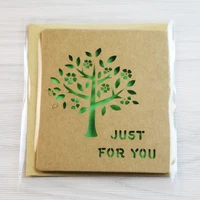 creative hollow out cards kraft paper birthday greeting card with envelope gm north fujian florist gift personality 391