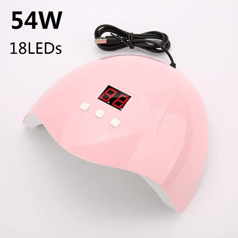 

54W UV LED Nail Lamp with 18Pcs Leds for Manicure Gel Nail Dryer Nail Polish Lamp Auto Sensor Manicure Tools