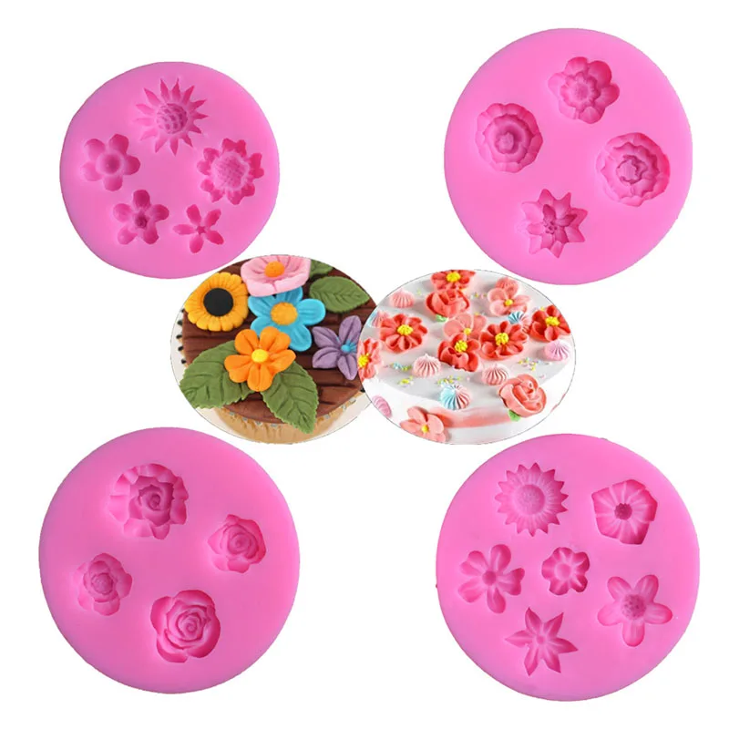 

3D Rose Flower Bloom Silicone Fondant Soap Cake Mold Cupcake Jelly Candy Chocolate Decoration Kitchen Baking Tool Cookie Moulds