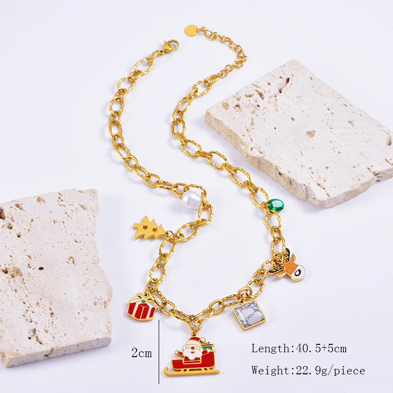 GANEMLY из нержавеющей стали 316L креативное рождественское ожерелье с подвеской для