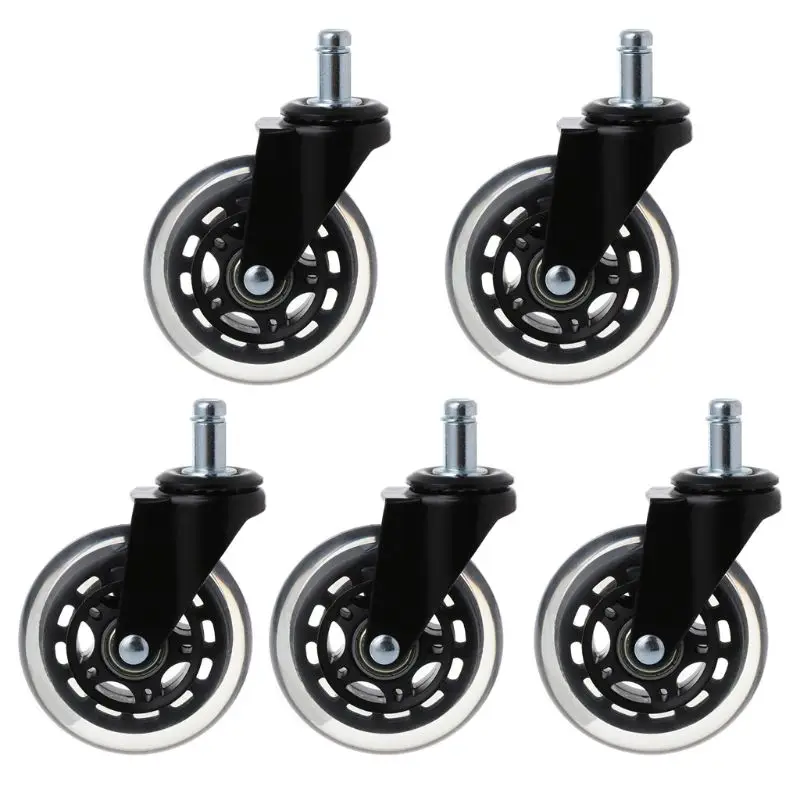 

5 Packs Soft Safe Chair Rollers Office Chair Caster Wheels for Hardwood Floors and Carpet 360° Universal Rotation